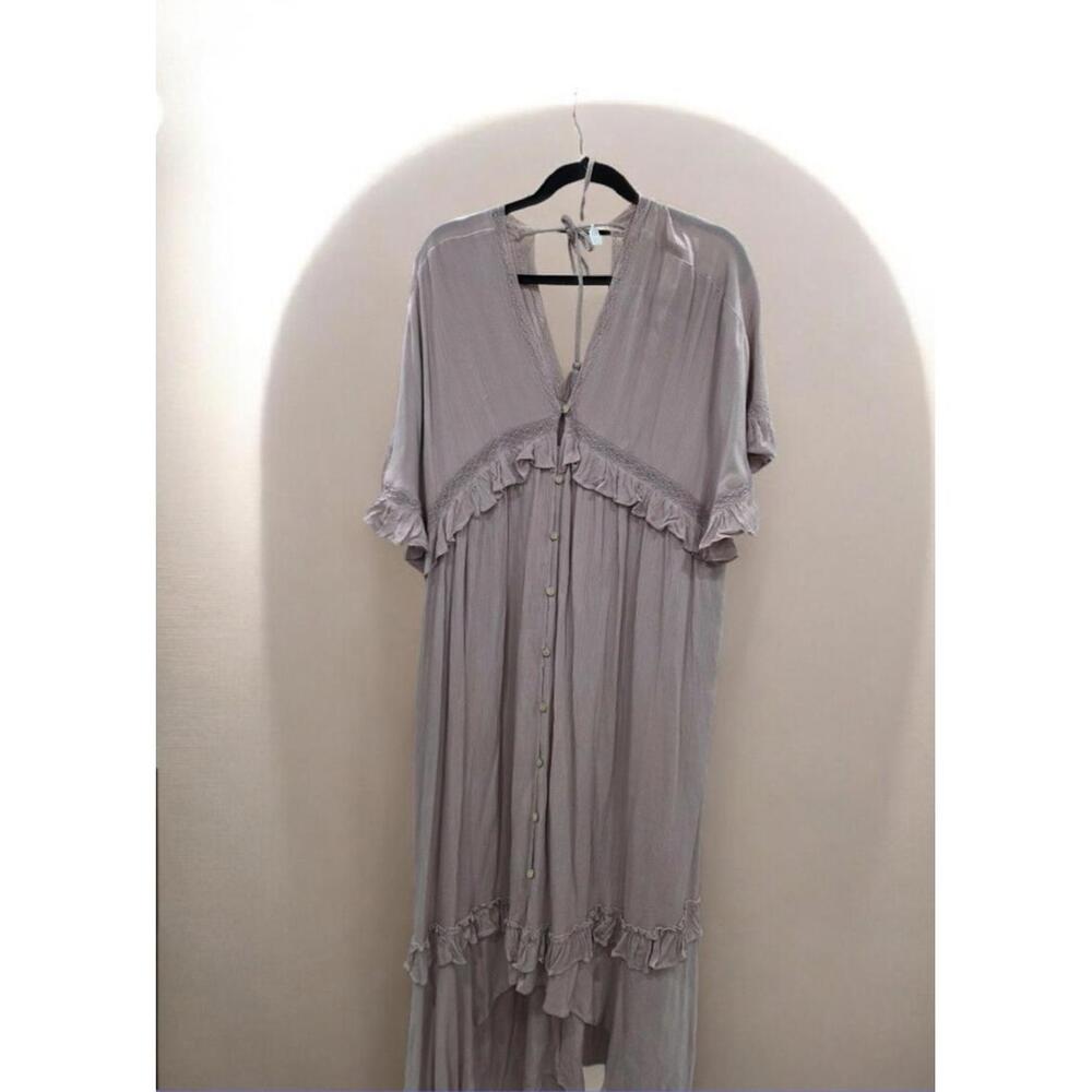 Sweet Lovely by Jen Mauve Pink  Ruffle Dress Size Large NWOT - Picture 6 of 6